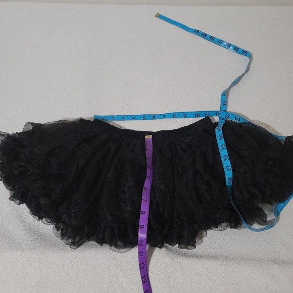 O/S Be Wicked! Micro Mini tutu petticoat skirt tulle Ruffle Black - Picture 8 of 11